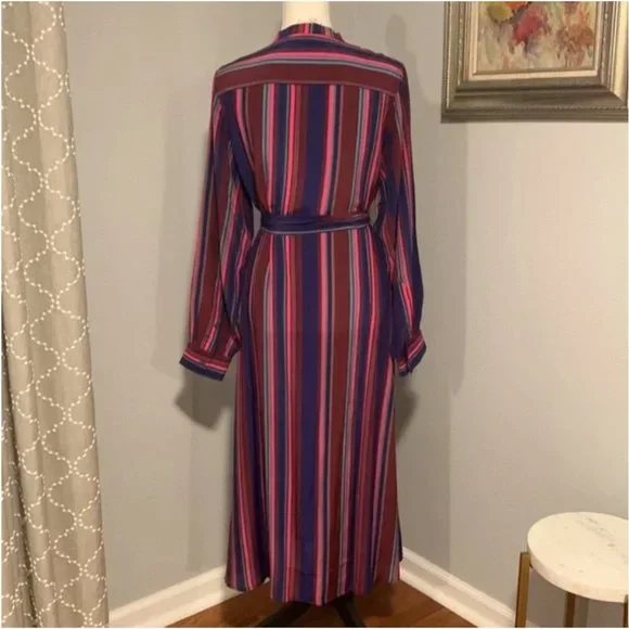 Figue Elena Long-Sleeve Multi-Striped Dress Size M NWOT - Picture 8 of 12